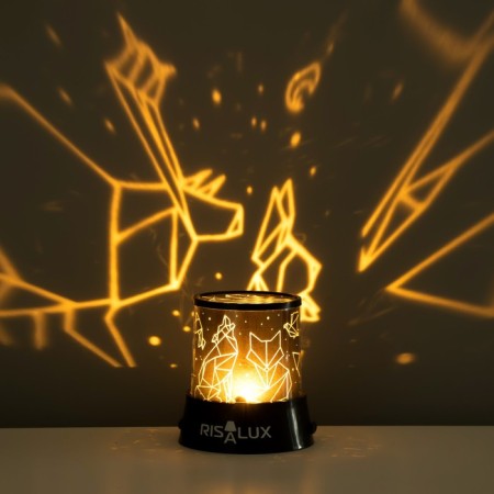 The spin-designer "Origami" LED USB/from batteries black 10.8x10.8x1.5 cm Risalux