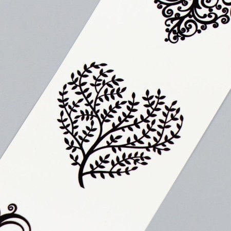Tattoo on the body black "hearts from twigs" 20.8x4.7 cm-2
