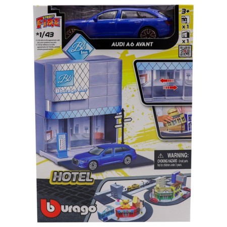 Набор игровой Bburago «Построй свой город! Отель», с машинкой Street Fire, 1:43-2