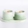 Candles in concrete on the stand "Loft", soy wax, wooden wick, white-green
