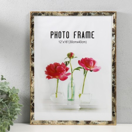 Photo frame Plastic 30x40 cm "Marmoter with a gold frame" 32x42 cm