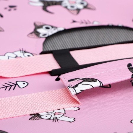 Bag - Animal Carrying "Playing Catets", Pink, Size M, 40 x 21 x 27 cm-9