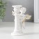 Polystone candlestick for 1 candle "Angel on a column" D-1.2 cm white with gold 9.8x8x7 cm