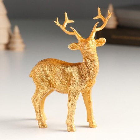 Souvenir Polystone "Golden Deer" 8.6x4.5x15 cm