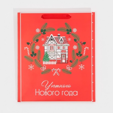Laminated vertical “Cozy and heat” laminate, M 26 x 30 x 9 cm, New Year-5