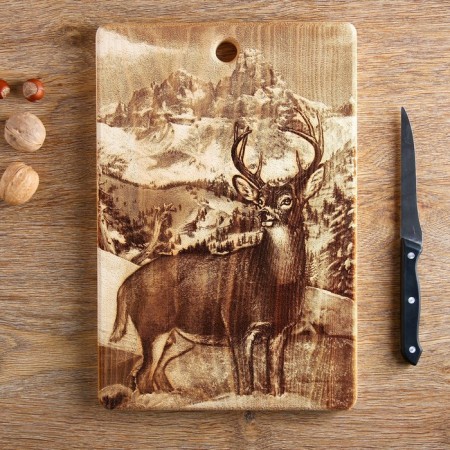Board from the massif “deer”, large, rectangular, 23 × 35 cm-2