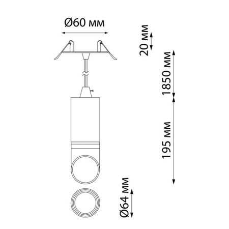 Lamp built -in moisture -proof Delta IP44 GU10 9W-2
