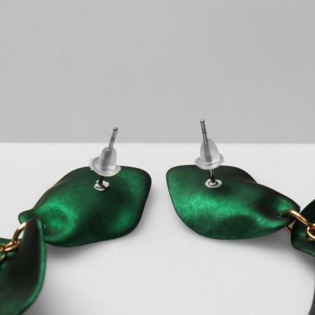 Earrings Assorted "Wind" grace, green color in gold-7