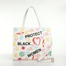Women's bag with lightning, white color
