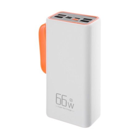 External battery YM-653, 30000 mAh, 66 W, 4USB, 3TYPE-C, lantern, fast charging, white-1