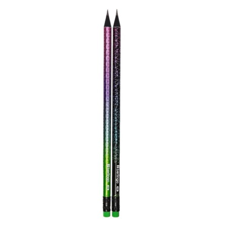 Chernographic pencil 2.2 mm Berlingo "Skyline", HB, black tree, round, sharpened, with an eraser, mix-3