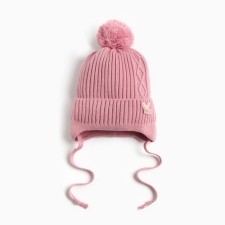 Children's hat, Powder/heart color, size 46-50