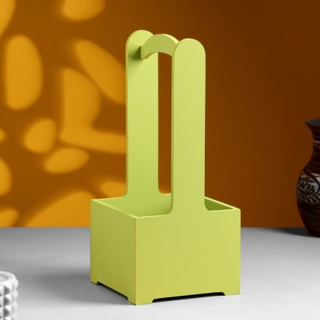 Kashpo - wooden box 13.5x13.5x30 cm pistachio-1
