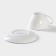 Tea steam porcelain share "Emelya", 2 items: a cup 250 ml, a saucer d = 15 cm, white color