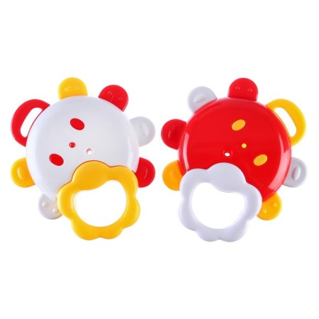 A rattle "Sun with a mirror", with elastic elements, color mix, crumb I-3
