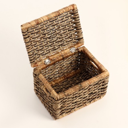 Wicker basket, 36x26x25 cm, reeds, seaweed-4