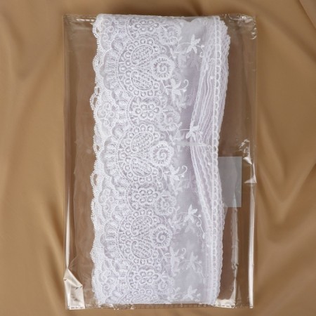Lace on a grid, 125 mm × 11 ± 1 m, white color-2