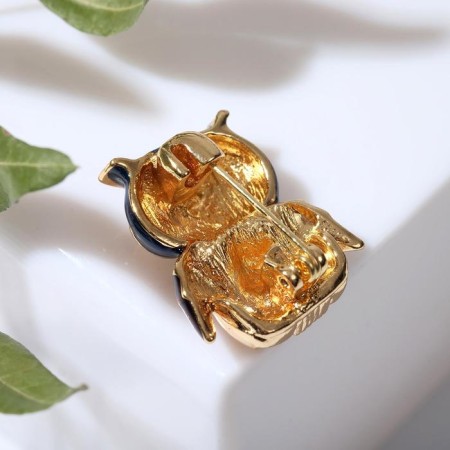 Brooch "Owl" cartoon, color in gold-1