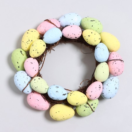Easter decor "Wreath of bright eggs" 21 × 21 × 5 cm-1