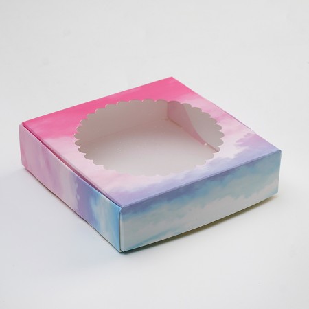 Gift box team with a window, heavenly, 11.5 x 11.5 x 3 cm