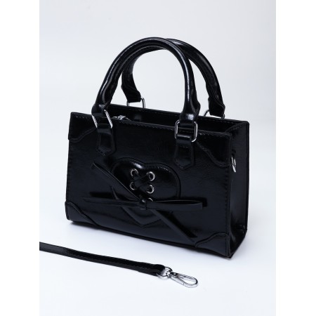 Women's bag, 20*8*14, lightning departure, belt lengths, black-5