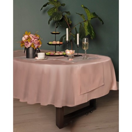 Round tablecloth, size 160x160 cm, color ash rose
