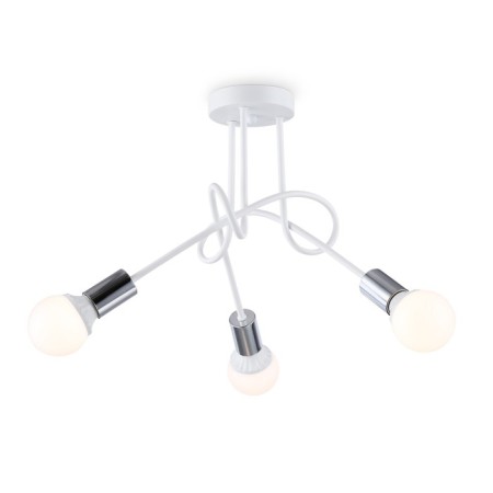 Lamp ceiling in the style of Ambrella Light, Loft, TR80414, 3HE27, white, chrome
