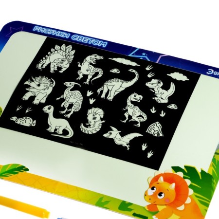 Set for drawing with light "Dinosaurs" + Board write and mes-3