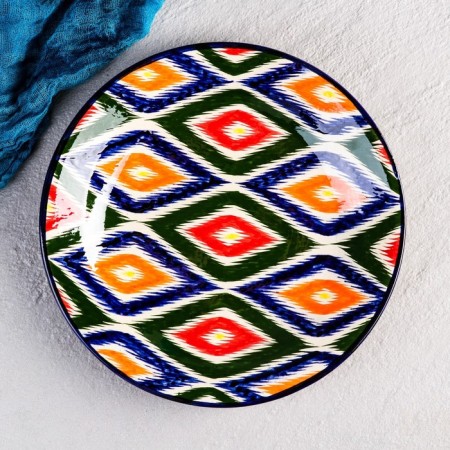 Plate of the Rishtan ceramics "Atlas", flat, 28 cm-1