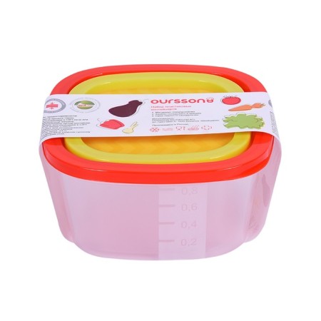 Set of plastic containers Oursson, 500/900 ml, 2 pcs-1