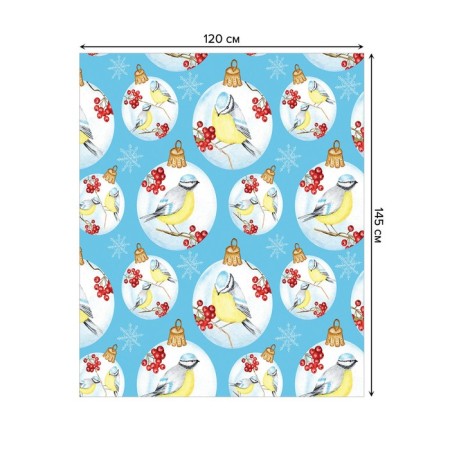 Tables on the table "Tits on the branch", rectangular, oxford, size 120x145 cm-1