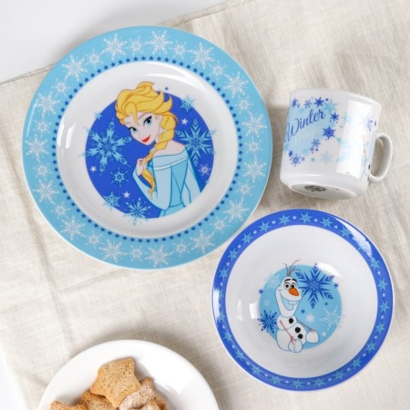 Set of dishes, 3 objects: mug 200 ml, plate 17 cm, salad bowl 350 ml, cold heart-4