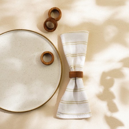 (SL Home) Ring for napkins, 4 pcs, oak, d = 4.8 cm-7