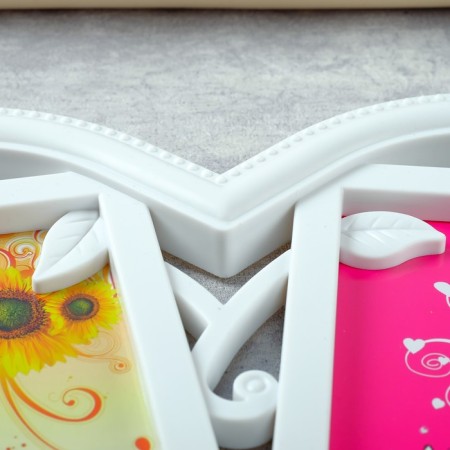 Photo frame plastic in 2 photos 10x15 cm "Bird in the heart" white 29.5x28 cm-2