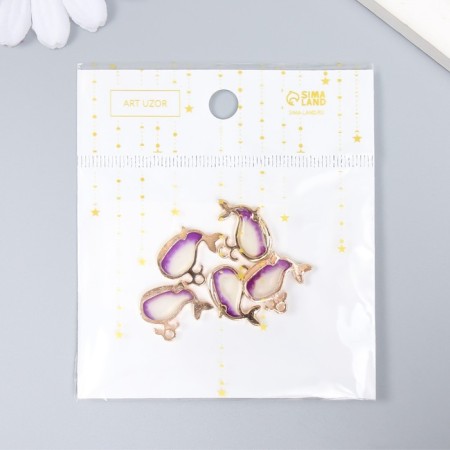 Decor for creativity metal, enamel "Kitenok with a fountain" gold 1.5x2 cm-3