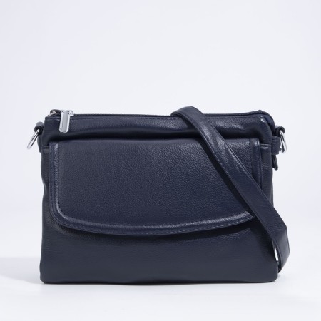 Bag Cross-Bodi with a zipper, blue color