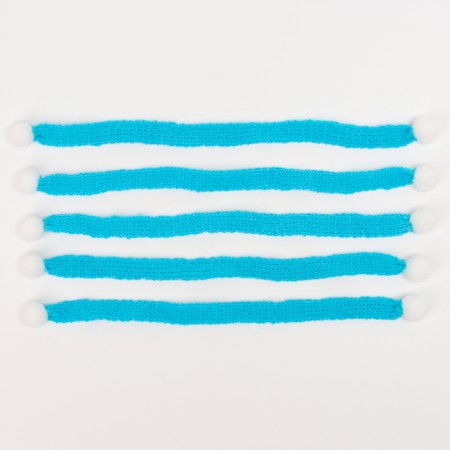 A scarf for toys knitted, set 5 pcs., Size 1 pc. - 27 × 2 cm, blue color-1