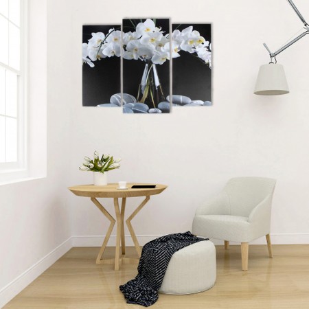 Modular picture "Orchids in a vase" (2-25x52; 1-30x60) 60x80 cm-3