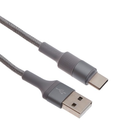 Cable Borofone BX21, Type -C - USB, 3 A, 1 m, fabric braid, gray-1