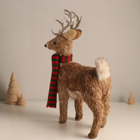Decor "Deer with silver horns, in a scarf" 18x10x38 cm-3