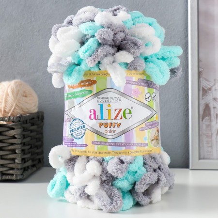 Yarn "Puffy Color" 100 % micropoliester 9m/100g (6408)