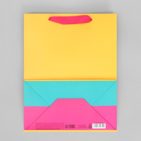 Three-color gift package, packaging, “yellow-pink-blue”, MS 18 x 23 x 10 cm-6