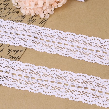 Knitted lace, 55 mm × 10 ± 1 m, white color-1