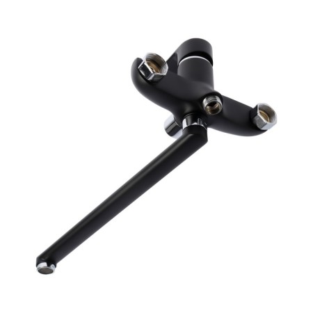 Bath mixer Zein Z2493, pour 35 cm, 35 mm cartridge, with shower, black/chrome-2
