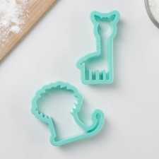 A set of cookies of the lion and giraffe cookies, 2 pcs, 14 × 13 × 2 cm, blue color