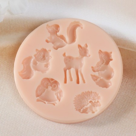 Molds Silicon "Forest animals" 1.9x2x0.4 2.5x2.8x0.4 2x1.5x0.4 2.7x1.7x0.4 3x2x0.4-1