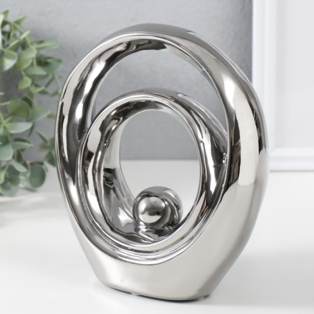 Souvenir Ceramics "Abstraction. Equilibrium" silver 17.5x6.5x19.5 cm-2