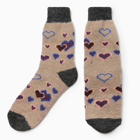Women's woolen socks "hearts" Color gray, size 25