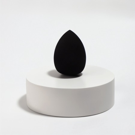Makeup sponge, set - 2 pcs, 6 × 4 cm, increase when getting wet, black color is black-1