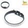A collar with rows of 4 rows and rhinestones on a buckle, 38 x 1.5 cm, Osh 26-33, black